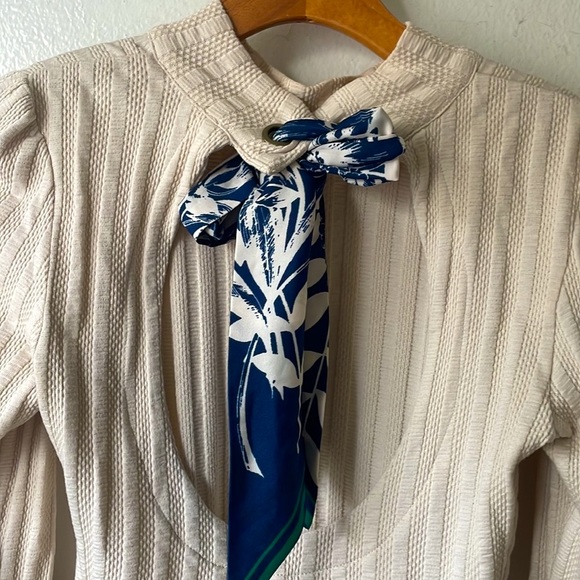 Free People Mock Neck Back Tie Long Sleeve Top - Medium - Picture 7 of 8